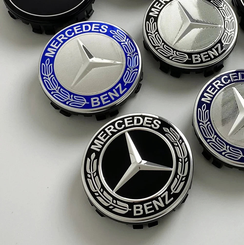 4PCS 75mm Car Floating Wheel Center Hub Caps Cover for Mercedes Benz B/C/E/S Class A Class C200L GLC GLK CLA Accessories.