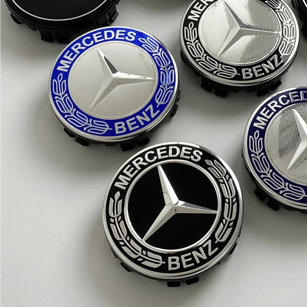 4PCS 75mm Car Floating Wheel Center Hub Caps Cover for Mercedes Benz B/C/E/S Class A Class C200L GLC GLK CLA Accessories.