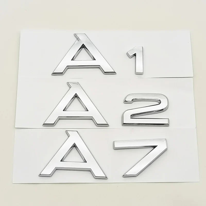 3D ABS cromo negro Logo A1 A2 A3 A4 A5 A6 A7 A8 emblema coche insignia para maletero pegatinas para Audi Auto accesorios decorativos