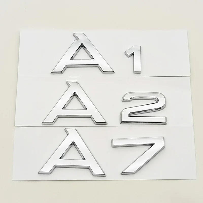 3D ABS cromo negro Logo A1 A2 A3 A4 A5 A6 A7 A8 emblema coche insignia para maletero pegatinas para Audi Auto accesorios decorativos