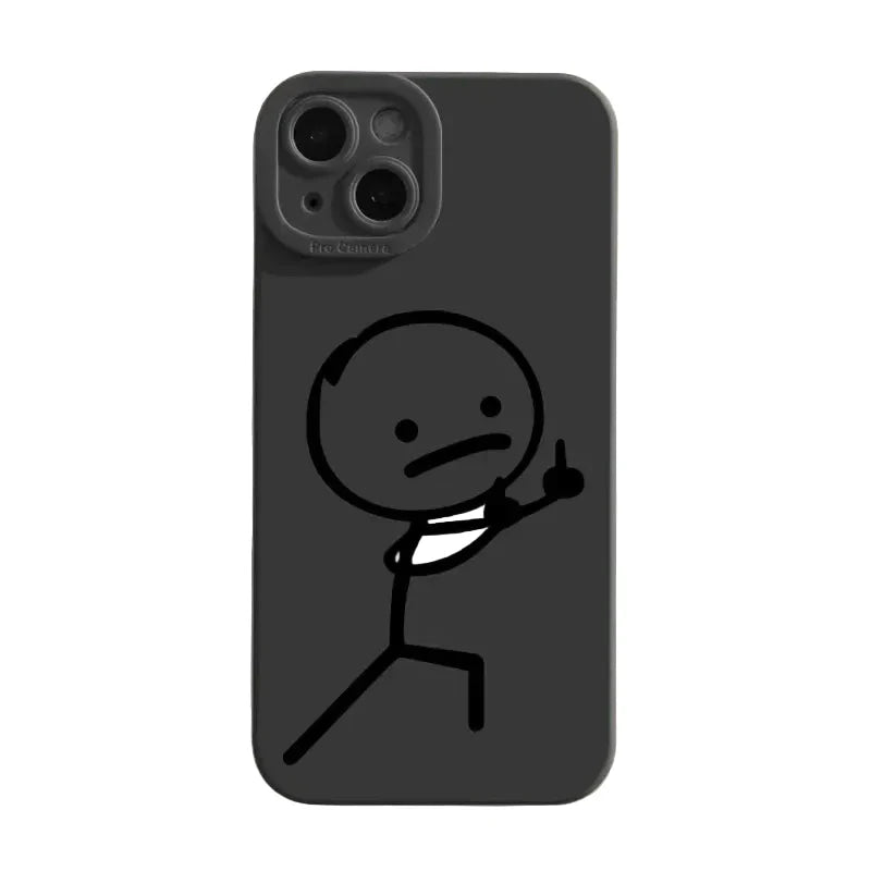 Cartoon Matchman Phone Case For iPhone 11 12 13 14 15 Pro Max XR XS X 7 8 Plus SE 2020 Shockproof Matte Soft TPU Silicone Cover