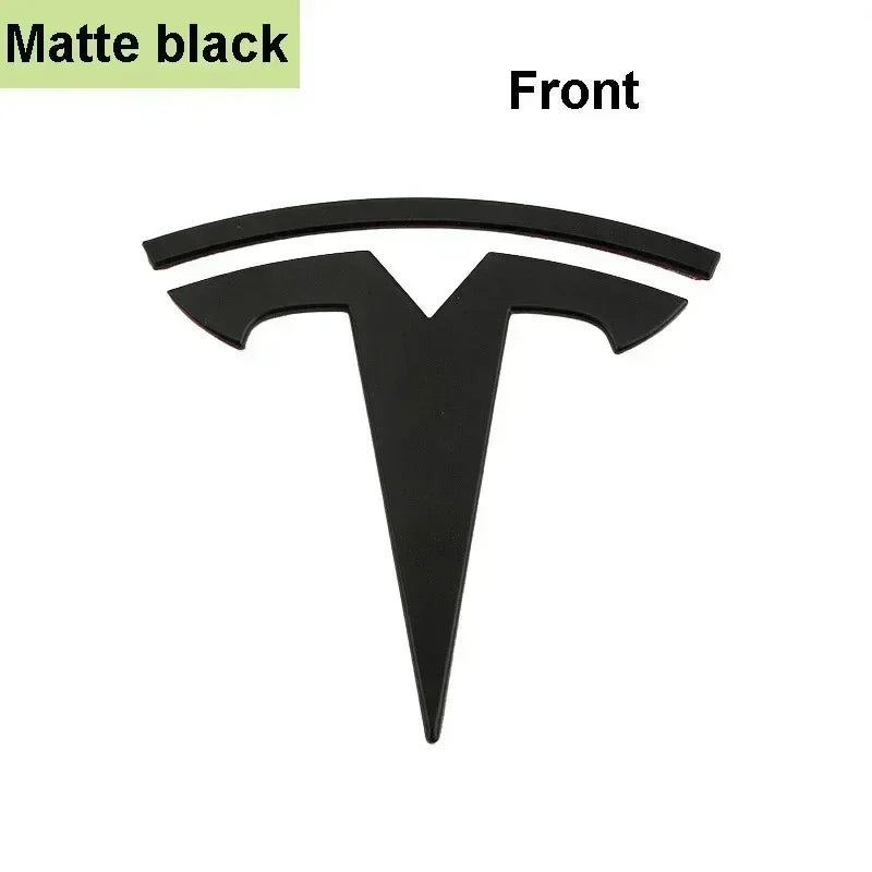 CAR Tesla Model 3 Mode Y Zinc Alloy Car Front Hood Logo Sticker Styling Auto Body Rear Trunk Emblem with Radian Accessories