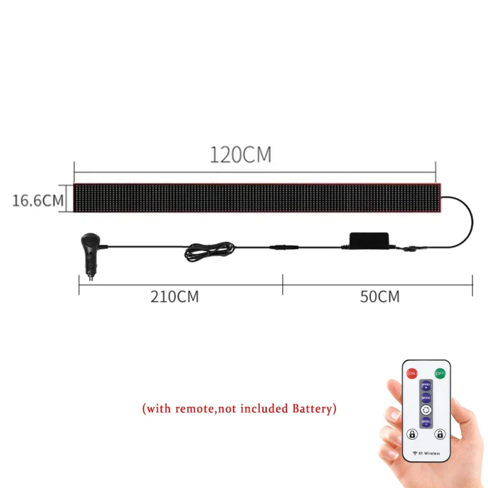 Truck Car Devil Eye LED Pixel Panel Light Remote Control Soft Foldable Lighting Scrolling For Board Windshield 12V 24V
