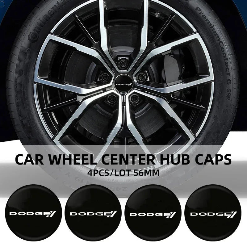 Emblem Sticker Car Wheel Hub Center Cover Caps Badge Sticker for Dodge CHALLENGER DART NITRO RAM SRT SXT Decorative stickers