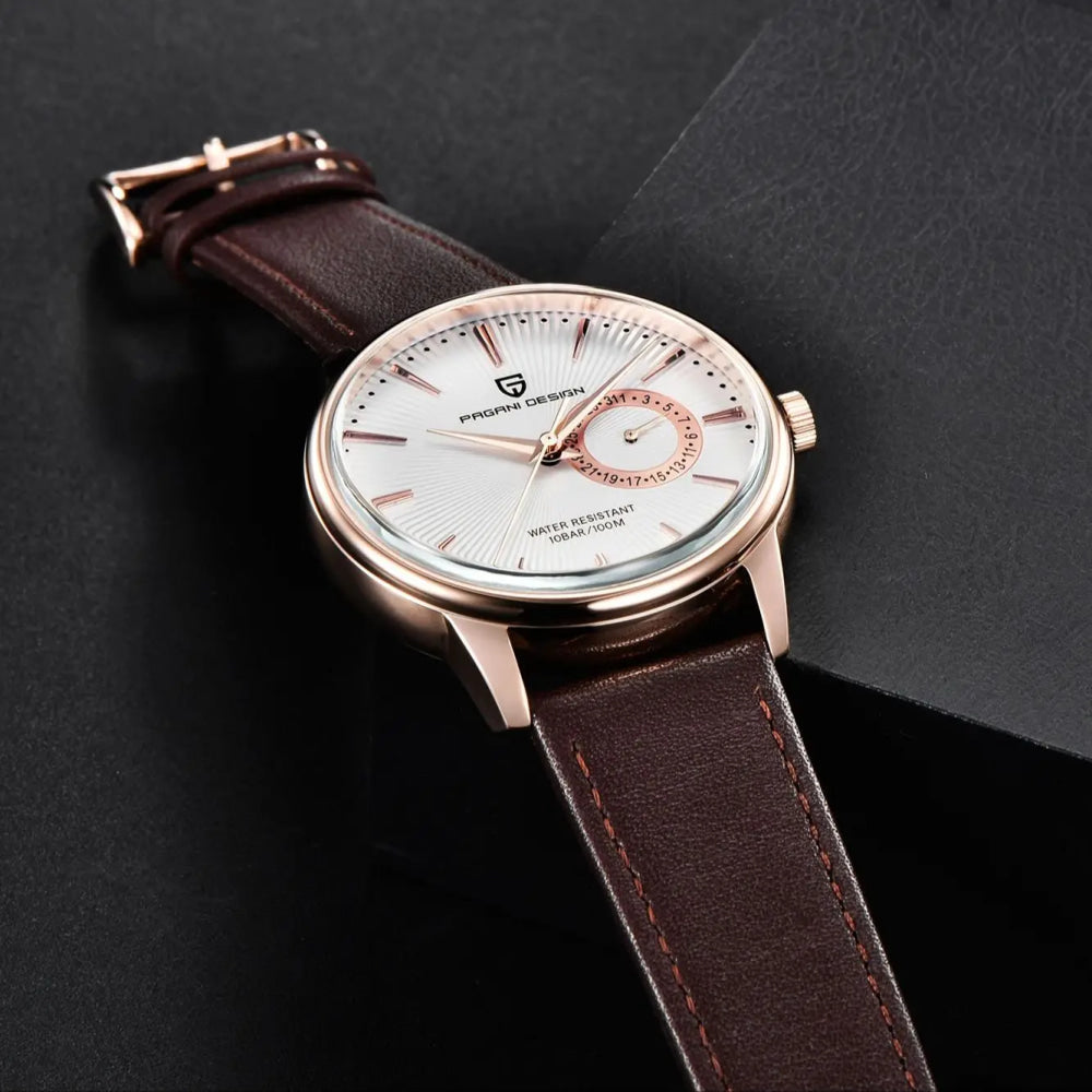 2026 Pagani Design Reloj Hombre PD1654 Quartz Watch Men 100M Water Resistant Leather Strap  Fashion Business Wristwatch reloj