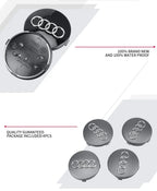 For Audi A8 A5 A6 C5 C6 C7 A7 A1 A3 A4 B5 Q3 Q5 Q7 TT 4pcs 60mm 61mm 68mm 69mm Car Wheel Hub Center Caps Rim Cover Accessories