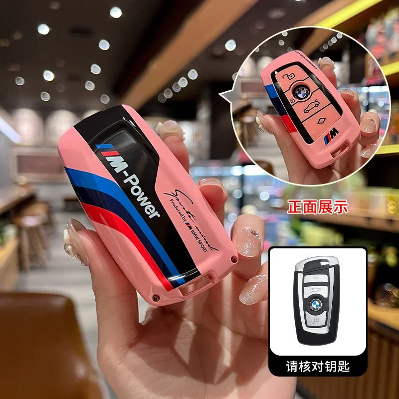 M-Power Logo Car Key Case Cover For BMW 530i 550i 320i 1 2 3 4 5 Series 118i 225i M240i F20 F21 F30 F31 F25 F01 F02 Accessories
