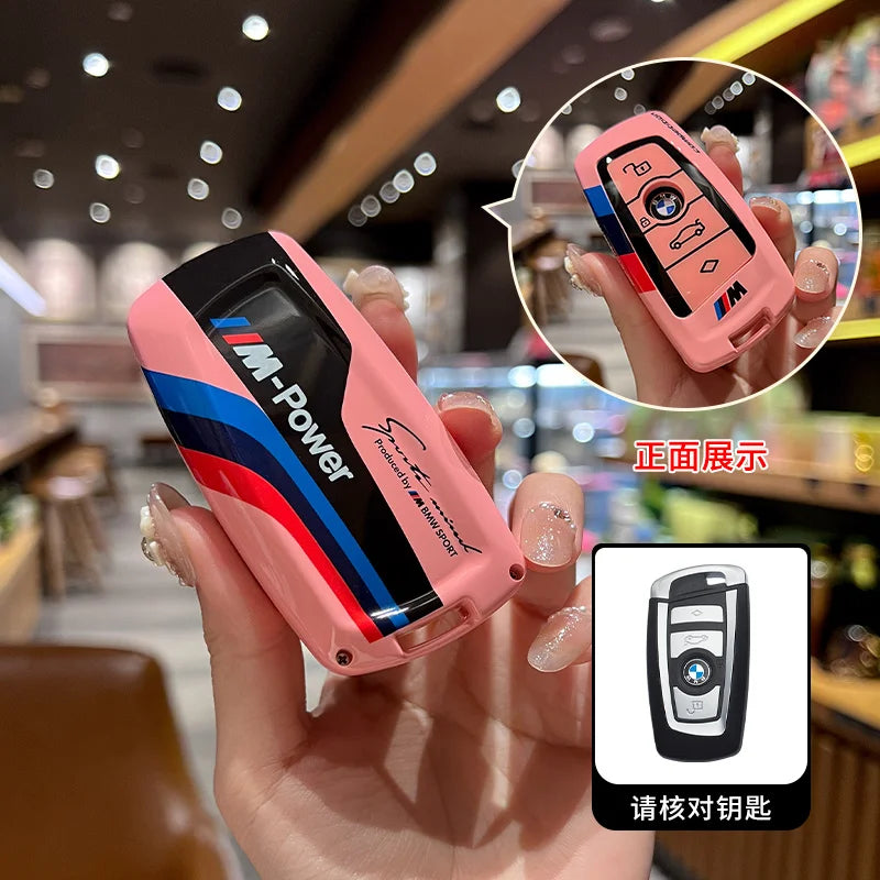 M-Power Logo Car Key Case Cover For BMW 530i 550i 320i 1 2 3 4 5 Series 118i 225i M240i F20 F21 F30 F31 F25 F01 F02 Accessories