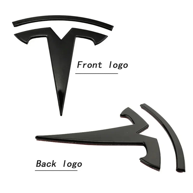 CAR Tesla Model 3 Mode Y Zinc Alloy Car Front Hood Logo Sticker Styling Auto Body Rear Trunk Emblem with Radian Accessories