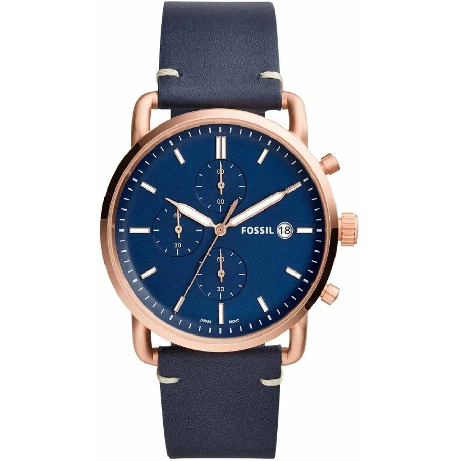 Fossil FS5404 Men Quartz Watch Chronograph Genuine Leather Strap Rose Gold Casual Business Wristwatch Relogio Masculino