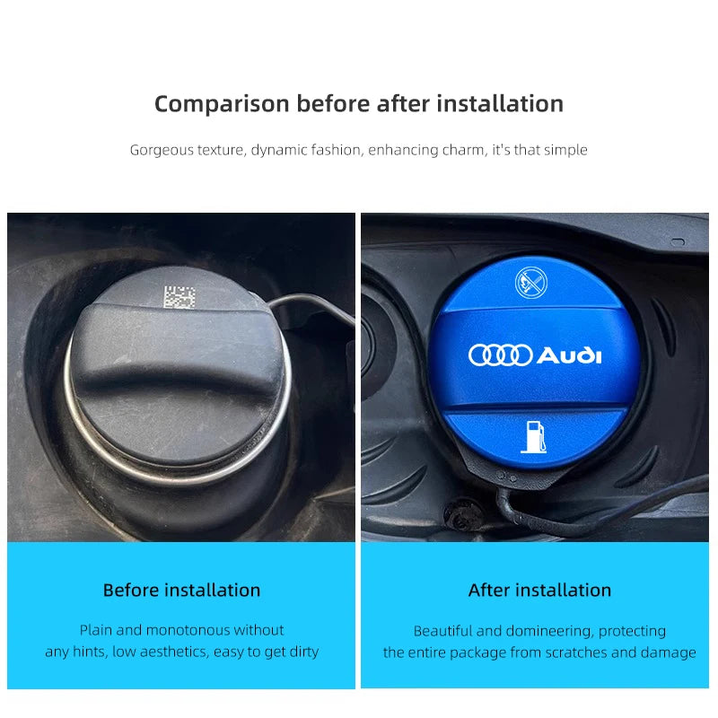 Car Sticker For Audi SLINE S3 TT Series Special Aluminum Alloy Fuel Tank Cap Refuel Box Trim Cover Auto Exterior Modification
