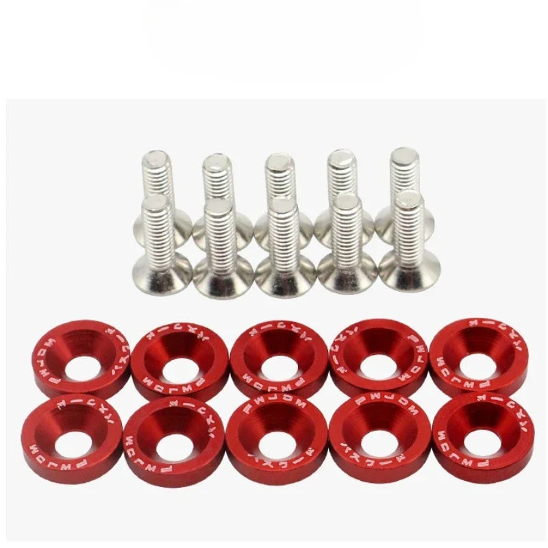 JDM Fender Washers M6 Bolt Set Car Modification Gasket Screw Fender Bumper Engine Aluminum Concave Screws Hex Fastener for Honda