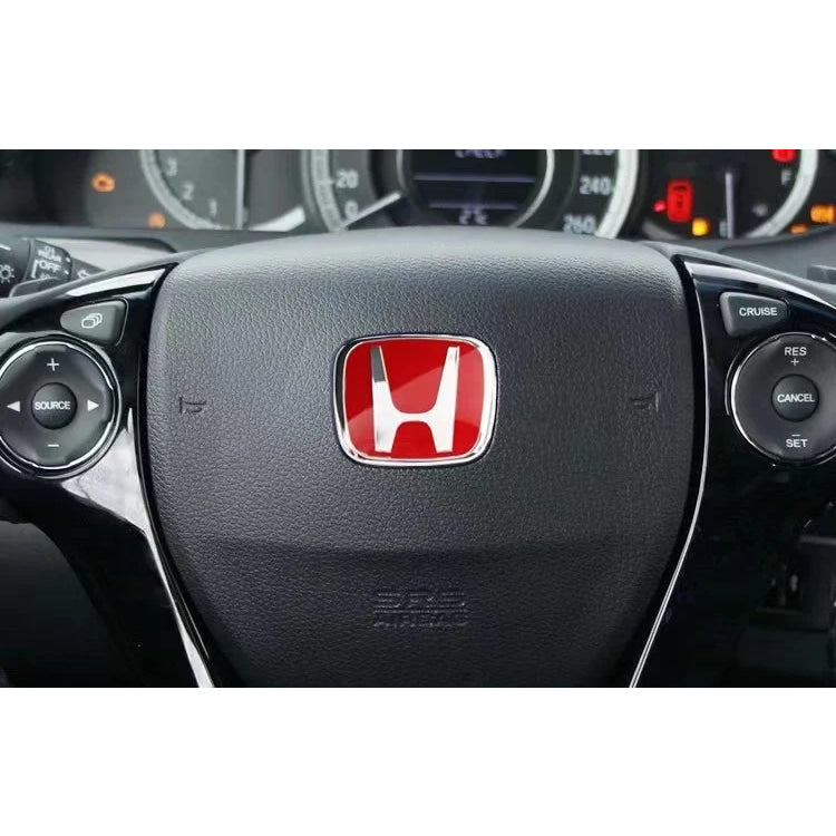 For Honda Civic Accord City H-Sticker Interior Modification CRV Jade Fit Acrylic Car Steering Wheel Emblem Odyssey Hybrid