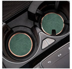 2Pcs Leather Car Coaster Anti-slip Mat Cup Holder Pad For BMW X1 X2 X3 X4 X5 X6 X7 1 3 5 6 7 Series E60 E90 E70 G20 G30 G7