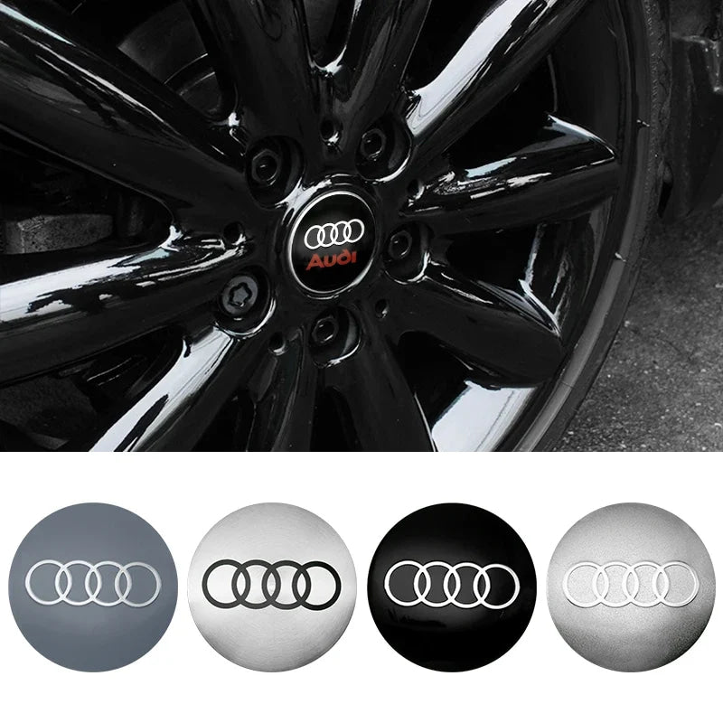4Pc 56mm Car Wheel Center Hub Cap Rim Cover Emblem Stickers For Audi sline Rs A4 B7 B8 B9 A3 8P 8L 8V A5 A6 C6 C5 C7 A1 A7 A8 Q2