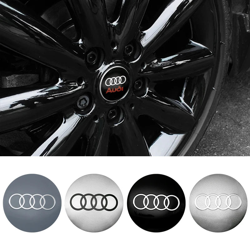 4Pc 56mm Car Wheel Center Hub Cap Rim Cover Emblem Stickers For Audi sline Rs A4 B7 B8 B9 A3 8P 8L 8V A5 A6 C6 C5 C7 A1 A7 A8 Q2