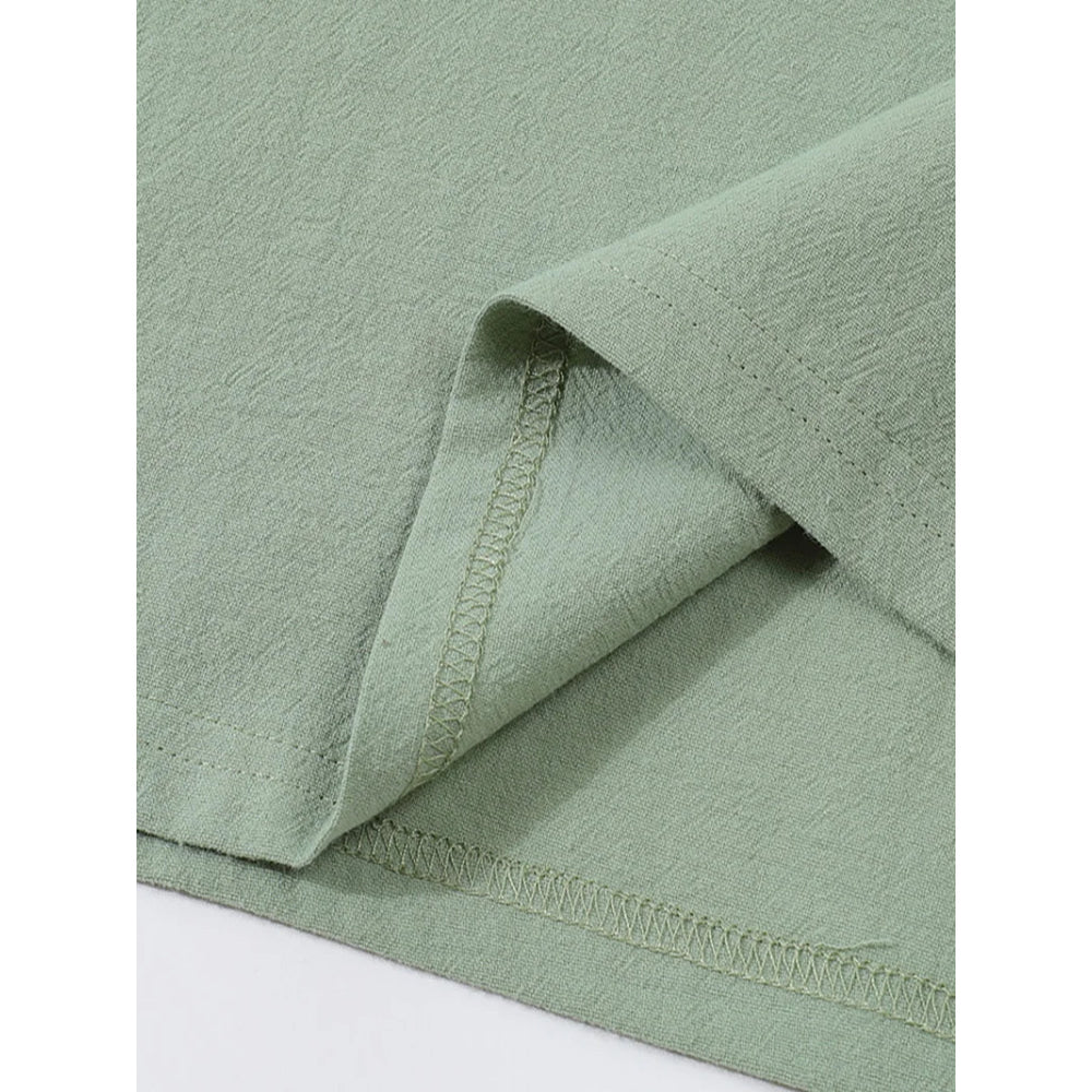 Men's Linen Blend Short Sleeve Polo Shirt Button Placket Chest Patch Breathable Casual Golf Business Work Daily Tops for Men