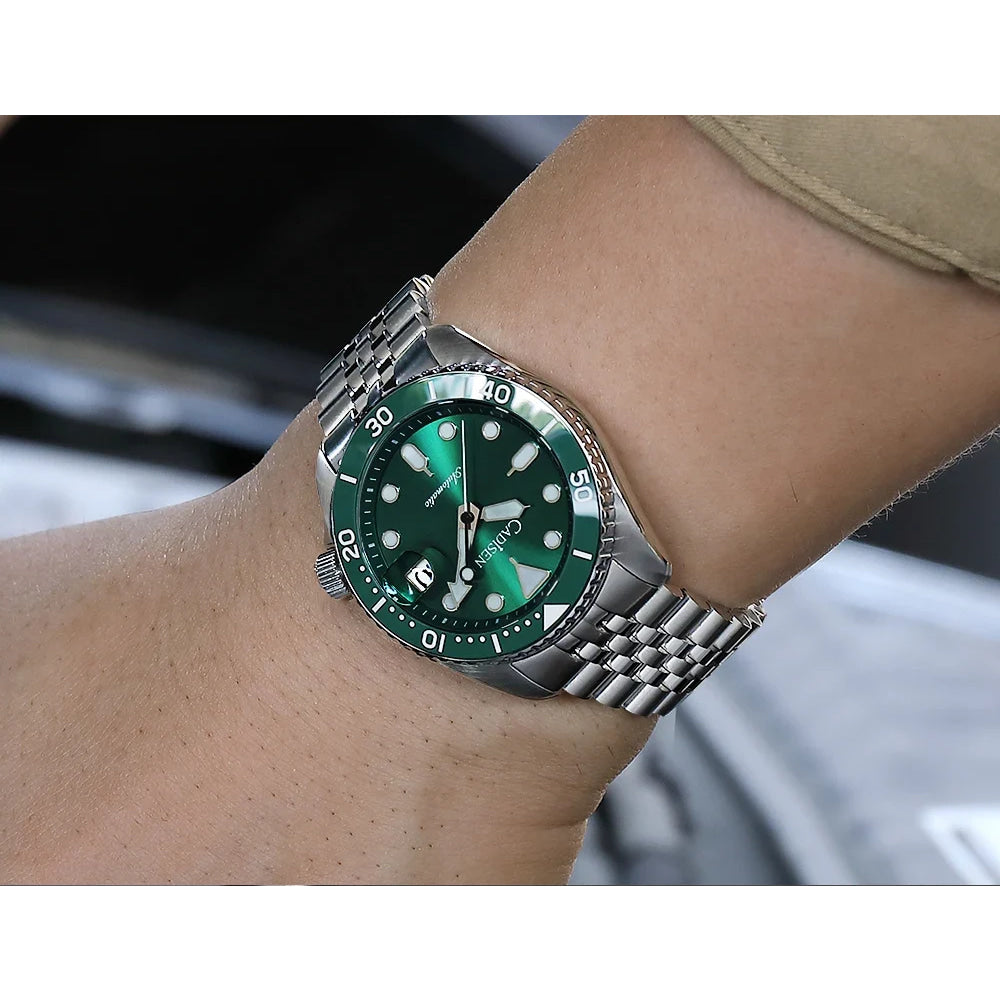 CADISEN New Luminous Men Mechanical Wristwatches Ceramic Bezel Sapphire Glass Automatic Watch Men Relogio Masculino