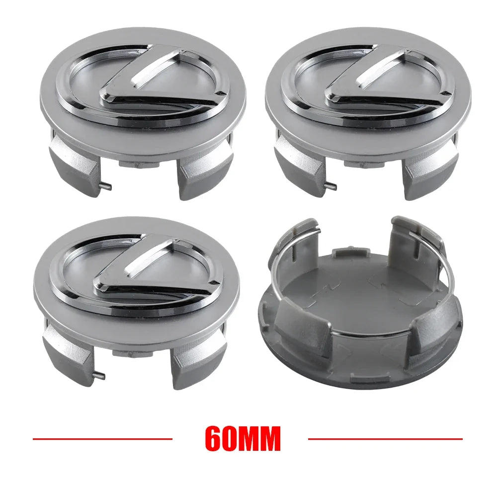 4Pc 56/60mm Logo Hub Caps Car Wheel Center Cover For Lexus CT200h NX300h RX300 RX330 F Sport IS RX NX ES LS GS UX LX LC RC GC GX