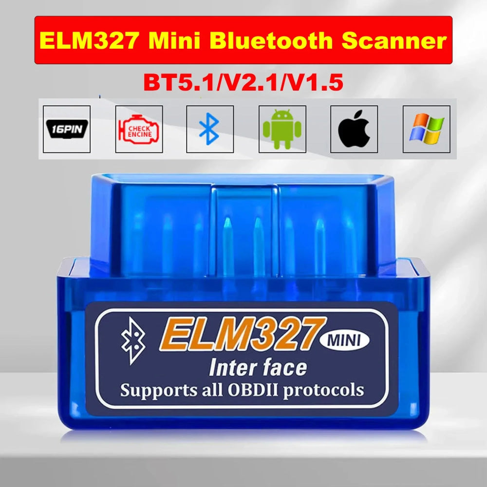 Escáner OBD2 Mini lector de códigos ELM327 V2.1, herramientas de diagnóstico de coche, herramienta de escaneo inalámbrico para comprobar el motor, Detector de fallos