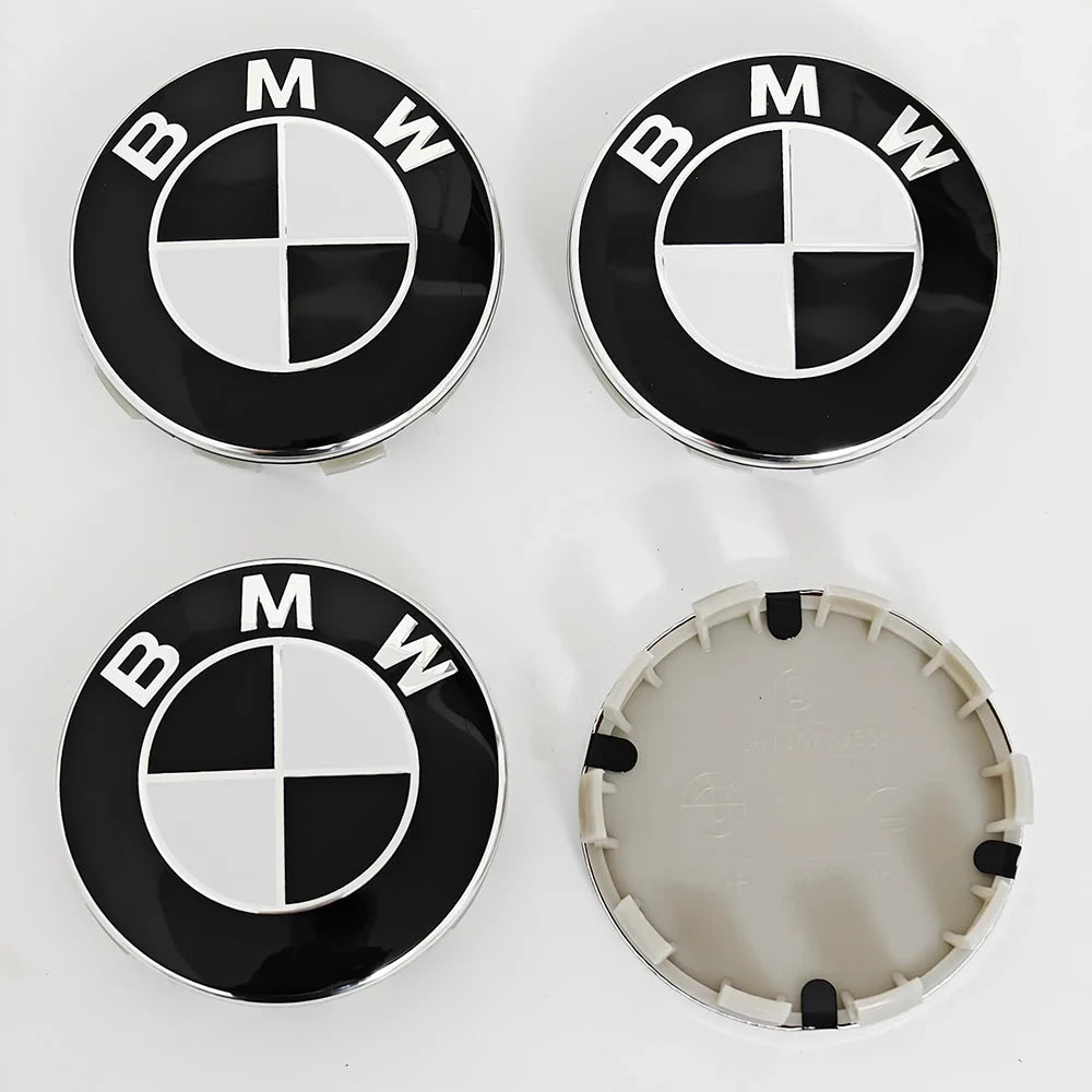 4pcs For BMW 50th E90 E60 F10 F20 G20 G30 E53 E85 E70 56mm 68mm Blue White Car Hub Cap Wheel Center Cap Emblem Badge Accessories