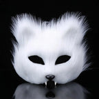 Guantes de máscara de cola de piel esponjosa, guantes de manos con patas de gato y máscara de lobo Therian, conjunto para disfraz de Halloween, accesorios para fiesta