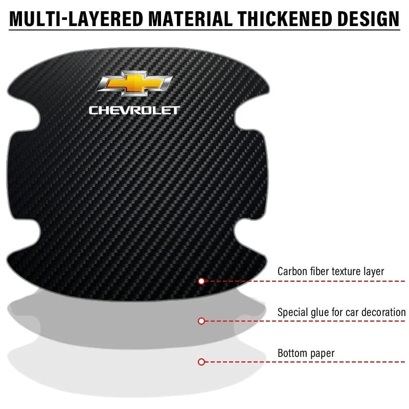 Car Door Sticker Carbon Fiber Scratches Resistant Cover For Chevrolet Silverado Impala Malibu Equinox Cruze Camaro Spark Aveo