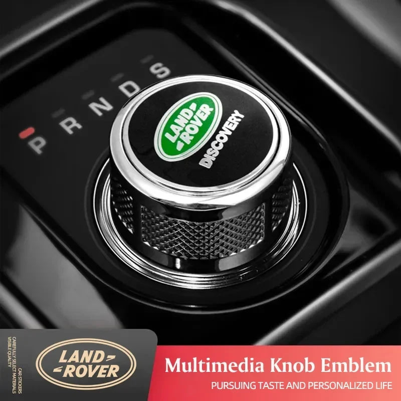Shift Knob Decoration Metal Cover Car Console Button Sticker For Land Rover Discovery 2 3 4 Range Rover Freelander SV SVR Velar