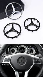 Emblema de logotipo para volante de coche de 52 mm y 57 mm, accesorios de estilo ABS para Mercedes Benz Serie C, E, S, CLA, CLS,