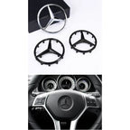 Emblema de logotipo para volante de coche de 52 mm y 57 mm, accesorios de estilo ABS para Mercedes Benz Serie C, E, S, CLA, CLS,