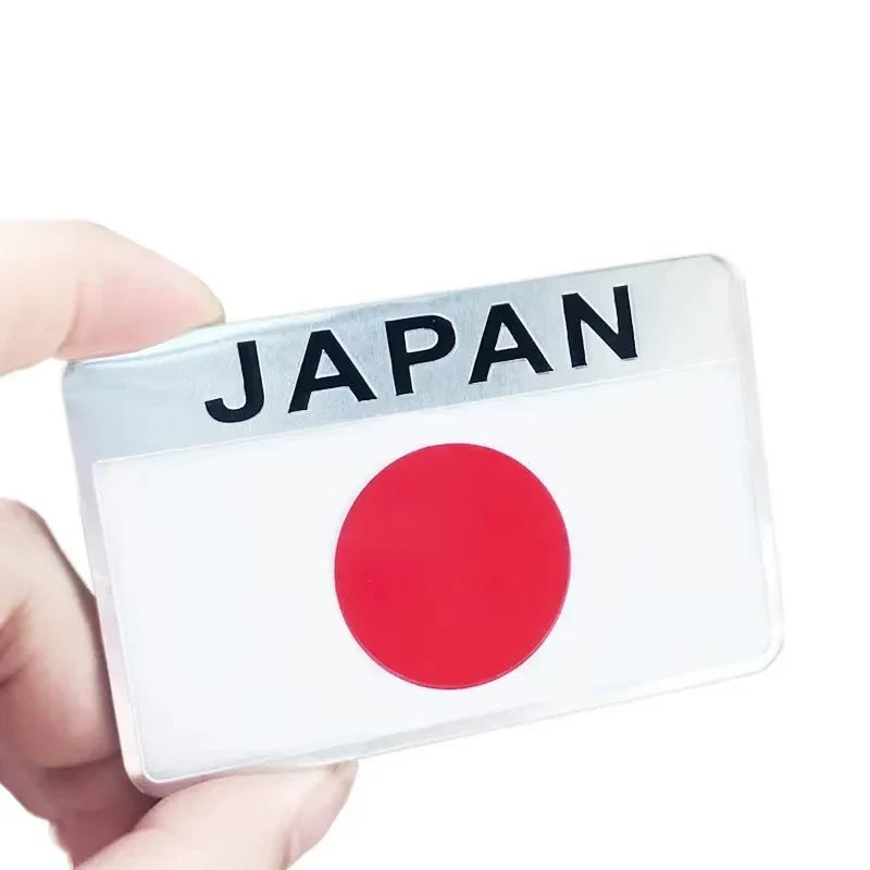 Aluminum Japanese JAPAN National Flag Car Emblem Motorcycle Body Trunk Decal Sticker For Toyota Honda Suzuki Nissan Mazda SUBARU