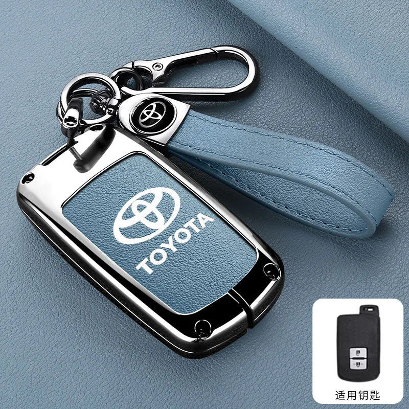 Leather Car Key Case Cover Protective Shell For Toyota Auris Camry RAV4 Avalon Yaris Verso 2012 2013 2014 2015 2016 2017 2018