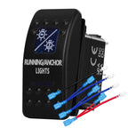 12v/24v Blue Led Light 5 Pin On Off SPST Rocker Switch 7 Pin On Off On ARB Carling Style Car Boat Waterproof Push Switch