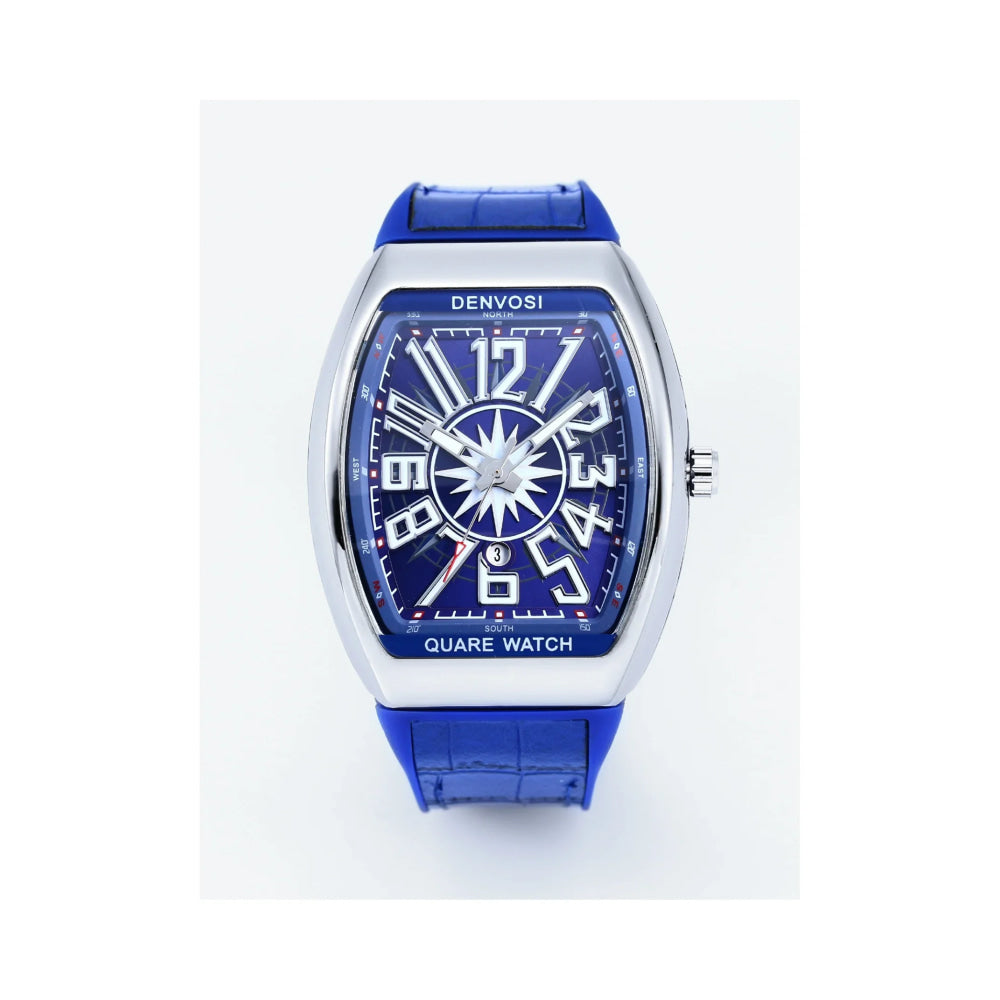 DENVOSI Men's Barrel shaped Watch, Luxury Fluorescent Silicone Strap, Men's Fashion, Leisure, Sports Quartz Watch