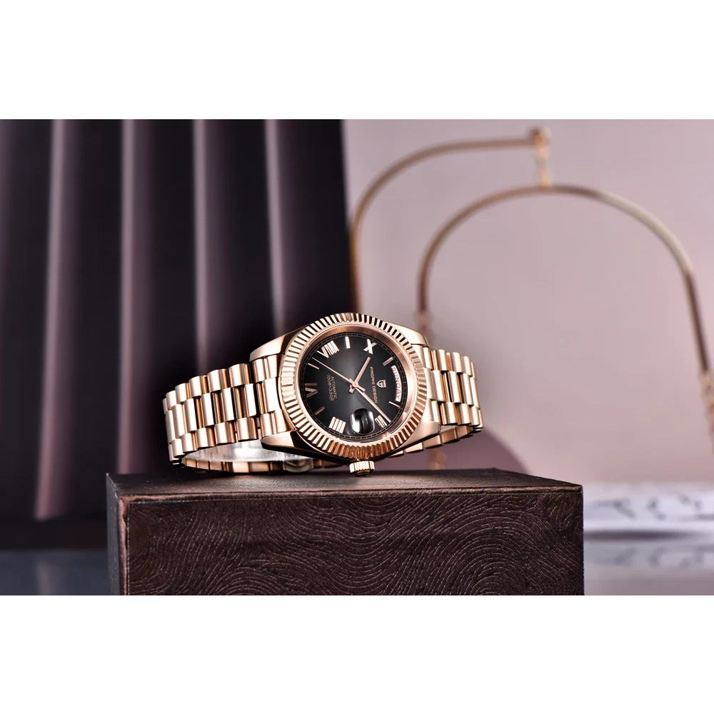 2025 New PAGANI DESIGN Men's Watch DD36 Rose Gold Luxury Automatic Watch For Men Mechanical Wristwatches Sapphire Mirror Clock