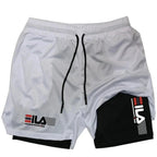 Pantalones cortos deportivos dos en uno para hombre, ropa deportiva transpirable e informal de secado rápido, de doble capa, para correr, M-3XL