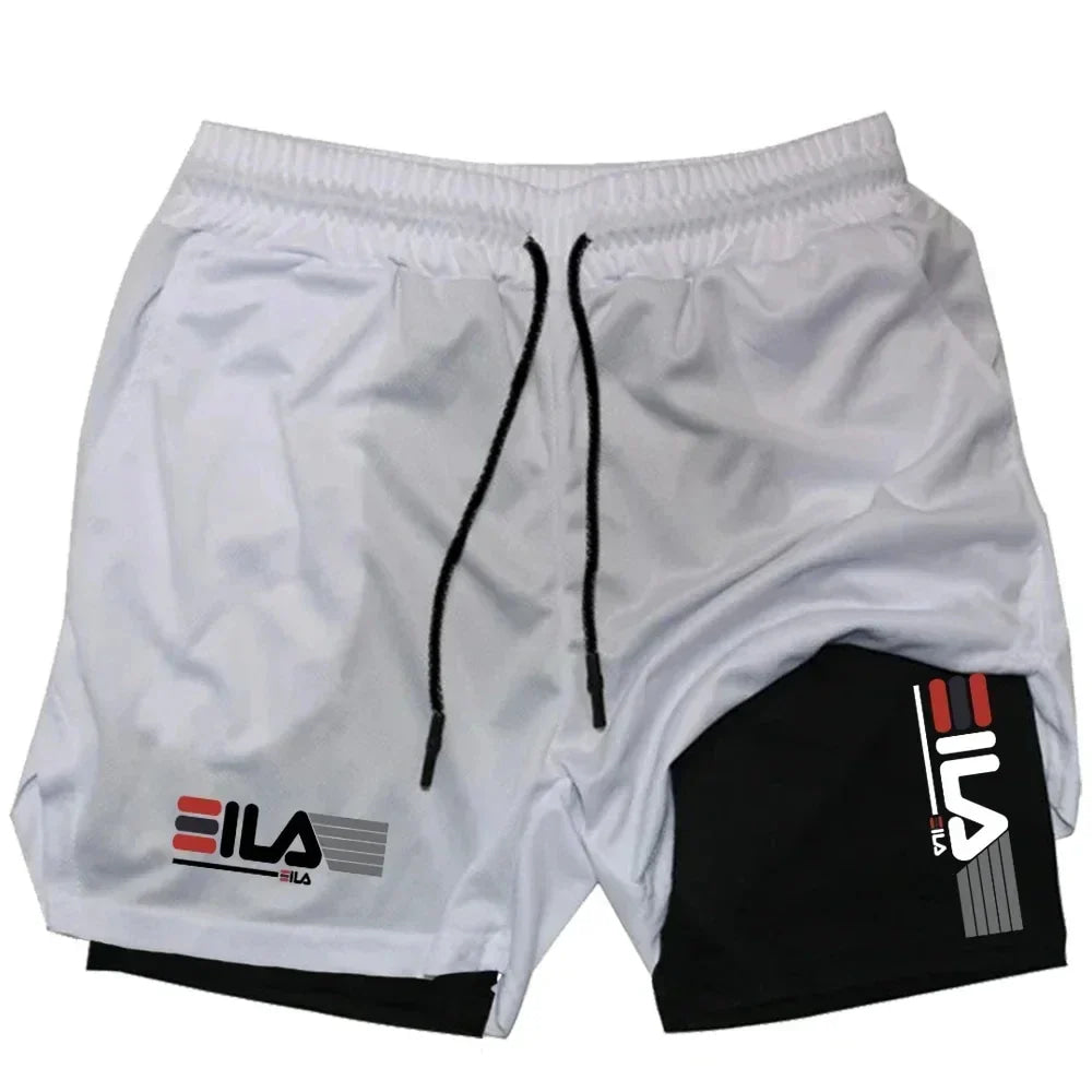 Pantalones cortos deportivos dos en uno para hombre, ropa deportiva transpirable e informal de secado rápido, de doble capa, para correr, M-3XL