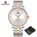 NAVIFORCE Men's Watch Classic Stainless Steel Strap 3ATM Waterproof Calendar Minimalist Dial Men's Chronograph Watch NF9272S