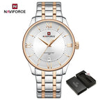 NAVIFORCE Men's Watch Classic Stainless Steel Strap 3ATM Waterproof Calendar Minimalist Dial Men's Chronograph Watch NF9272S