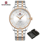 NAVIFORCE Men's Watch Classic Stainless Steel Strap 3ATM Waterproof Calendar Minimalist Dial Men's Chronograph Watch NF9272S