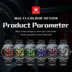 OLEVS Mens Watch Quartz Watch Original Rotatable Wheel Hub Dial Fashion Trend Waterproof Luminous Stainless Steel Reloj 9937