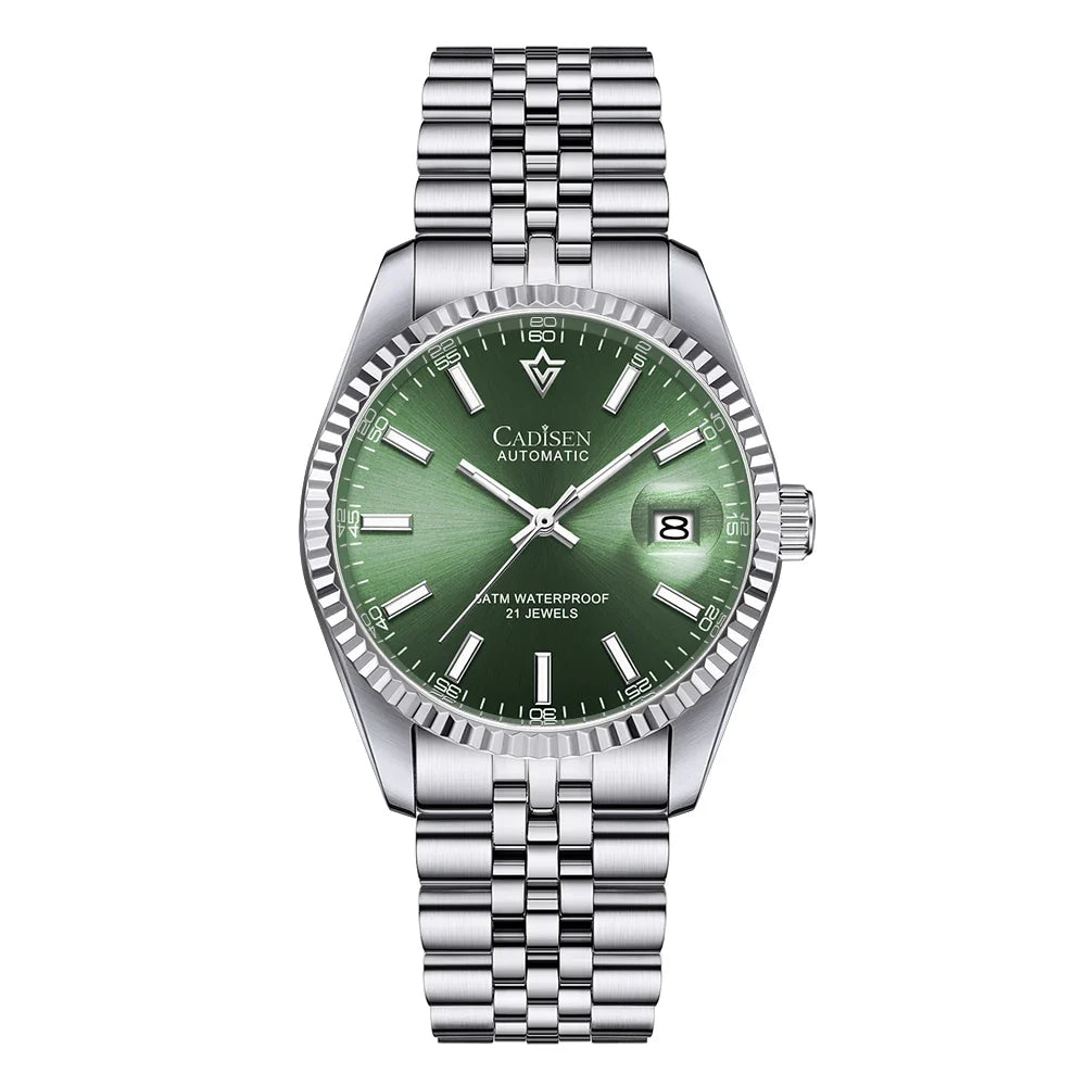 CADISEN Men Mechanical Watch Top Brand Luxury Japan MIYOTA 8215 Automatic Watch Business Stainless Steel Waterproof Watch Men