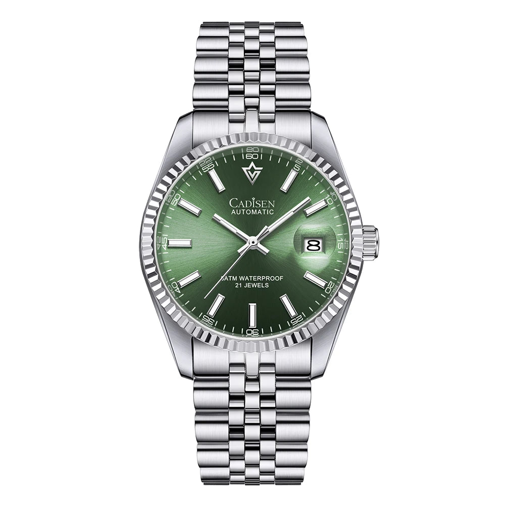 CADISEN Men Mechanical Watch Top Brand Luxury Japan MIYOTA 8215 Automatic Watch Business Stainless Steel Waterproof Watch Men