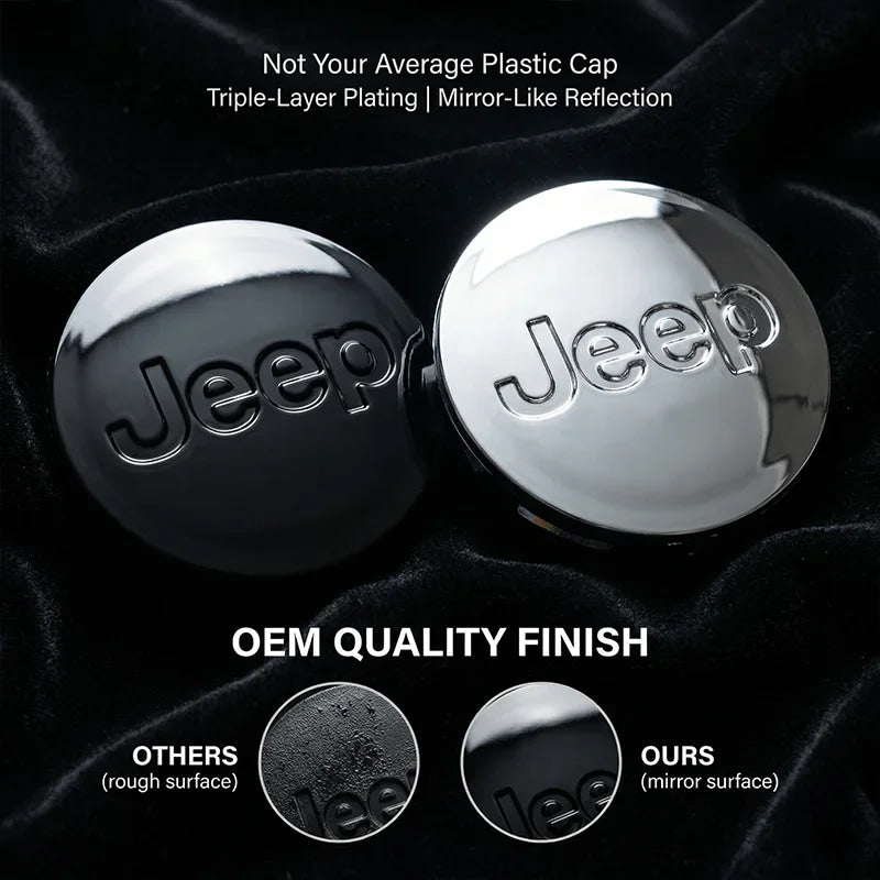 4Pcs/set Anti-Rust Snap-On Wheel Center Hub Caps Center Covers for Jeep Renegade Compass Wrangler JK Patriot Grand Cherokee SRT