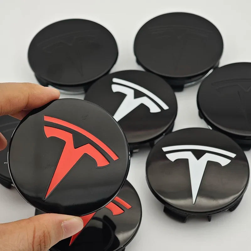 4Pcs 56mm ABS Tesla Wheel Center Hub Cap Emblem Logo Car Rims Cover Hubcap For Tesla Model 3 Y X S Original Badge Accessories