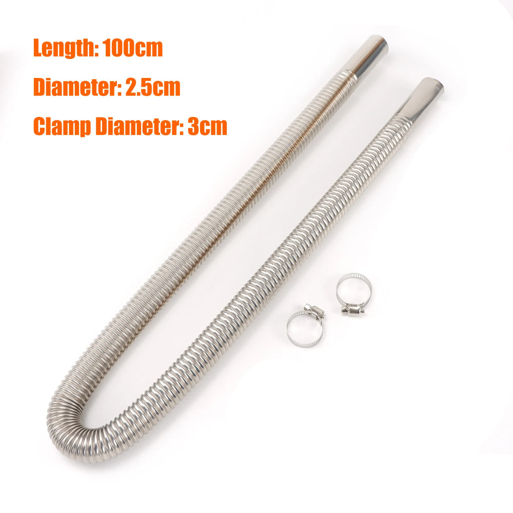60cm 100cm 120cm 150cm 200cm 250cm 300cm Air Diesel Parking Heater Stainless Steel Exhaust Pipe Tube Gas Vent Hose Car Truck VAN