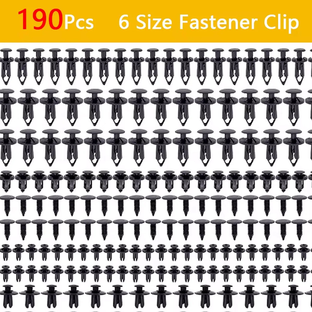 Clips de retención de coche, Kit de sujetadores de plástico, juego de remaches de pasador de empuje automático de 6 tamaños, Clips de remache de empuje para parachoques de carrocería ﻿