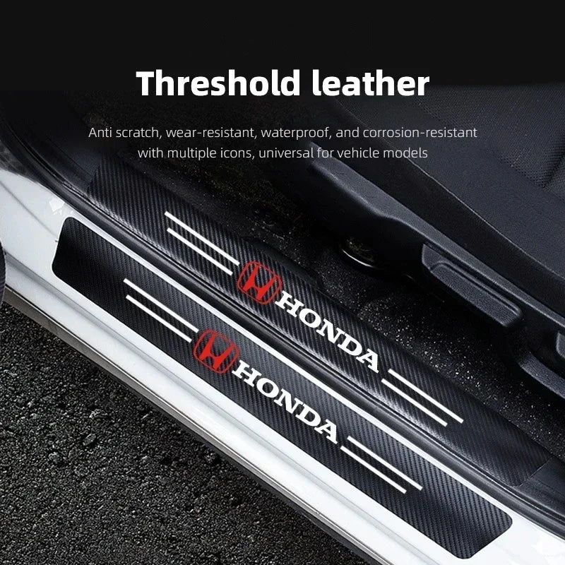 4/5 pcs Car Emblem Threshold Anti Scratch Door Sill Protector For Honda Civic Fit Jazz Accord Pilot CRV Odyssey Passport City