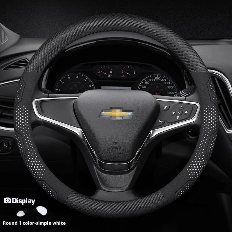 For Chevrolet Cruze Bolt Aveo Spark Onix capti Cavalier Carbon fiber Suede Microfiber Car Steering Wheel Cover Auto Accessories