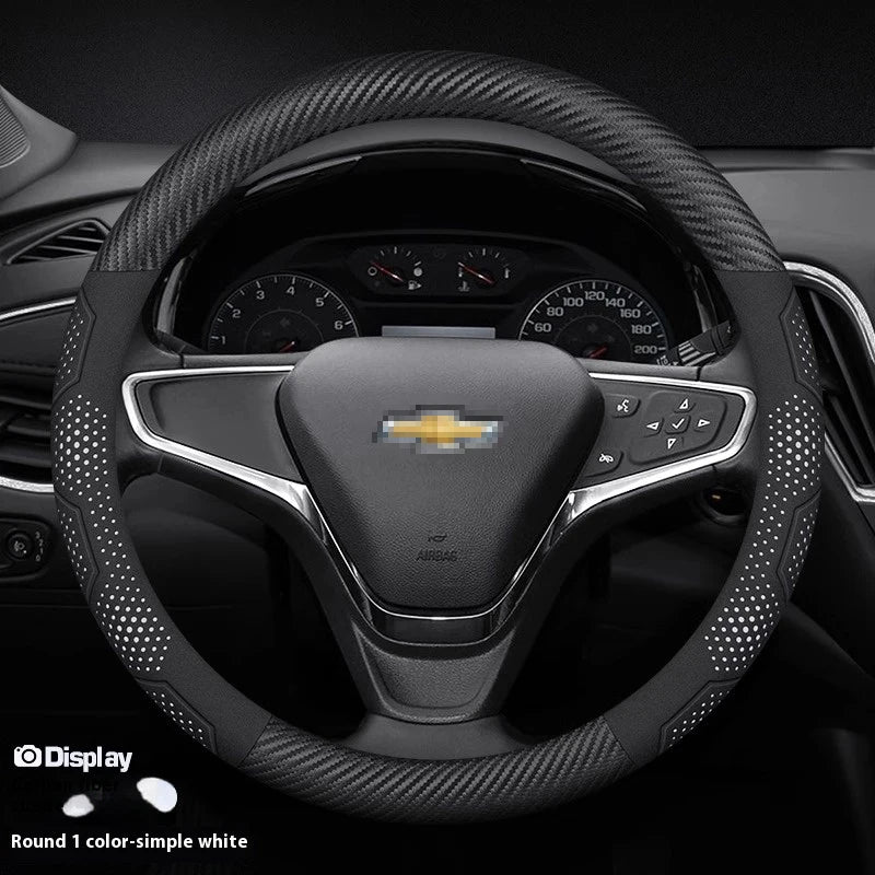 For Chevrolet Cruze Bolt Aveo Spark Onix capti Cavalier Carbon fiber Suede Microfiber Car Steering Wheel Cover Auto Accessories